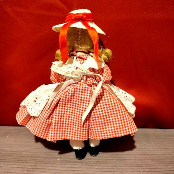 Vintage 1965 Madame Alexander McGuffey Ana Doll Blonde Red Gingham 8 Inch - Picture 3 of 8